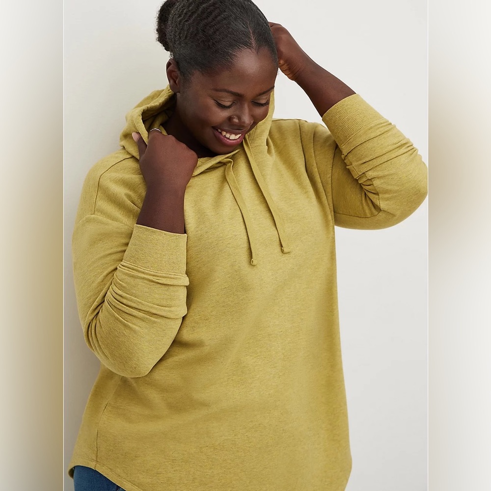 Torrid Relaxed Ultra Soft Fleece Drop Shoulder Hoodie Pea Green Yellow Size 1X - Picture 9 of 9
